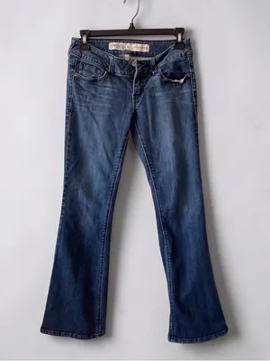 Charlotte Russe Low Rise Flare Jeans Y2K Dark Wash Size 2S thumbnail 1