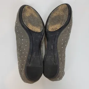 Jessica Simpson Womens Shoes Size 6.5 Gray Suede Studded Slip‎ On Ballet Flats thumbnail 10