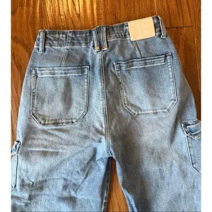 Paige Carly Cargo jeans wide leg high rise size 27 thumbnail 9