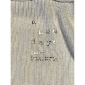 A New Day Womens White Tank Top Large Ribbed Sleeveless Minimalist Fall Winter thumbnail 8