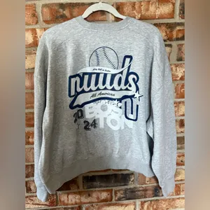 Nuuds Heather Gray Boston Crewneck Sweatshirt Size L thumbnail 3