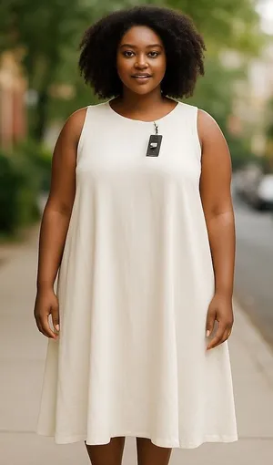 Seta T Sleeveless Dress Casual Linen Blend Flowy Dress XL‎ thumbnail 1