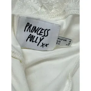 Princess Polly White Chicago Lace Ruched Drawstring Bodycon Mini Dress Women’s 0 thumbnail 4