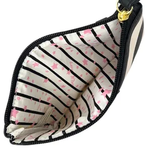 Betsey Johnson Signature Black & White Striped Luv Betsey Crossbody Wristlet thumbnail 6