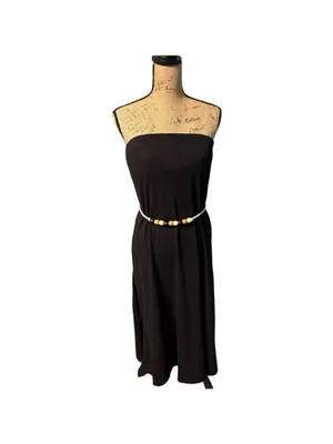 Free People Beach Peyton Tube Dress with White Rope/Beaded Belt Size L thumbnail 6