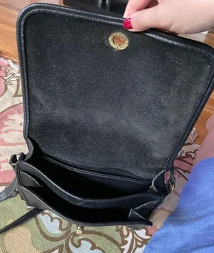Coach Vintage City Camera Pebbled Grain Leather Brass Hardware 9812 Messenger Crossbody Shoulder 90’s Minty baguette rectangle Black Bag Purse classic minimalist thumbnail 5