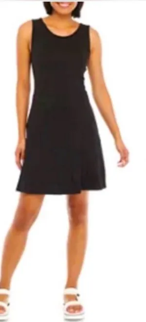 Zelos Black Athletic Active Tennis Tank Dress w/ Built in Bra & Shorts Sz Large thumbnail 1
