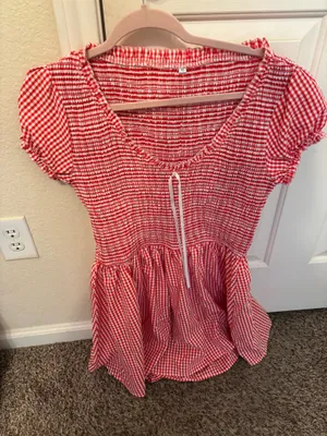 Red Gingham Dress Boutique Dress thumbnail 1