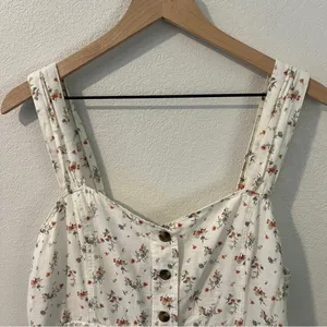American Eagle Outfitters Ditsy Floral Cotton Linen Button Front Dress‎ Size L thumbnail 3