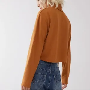 True Religion Turtleneck Raw Hem Gold Crop Top size‎ Medium thumbnail 2