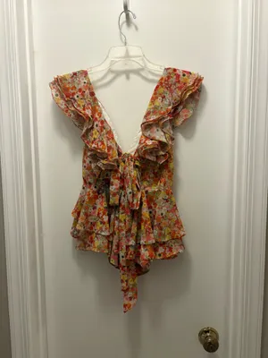 Slate & Willow Flutter Sleeve Tie Back Top thumbnail 3
