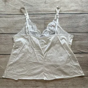 Vintage 90s‎ Vanity Fair Lace Camisole Top Womens Large 40/46 Lingerie USA Ivory thumbnail 5