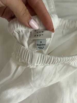 Target Linen Pants White Wide-Leg thumbnail 2