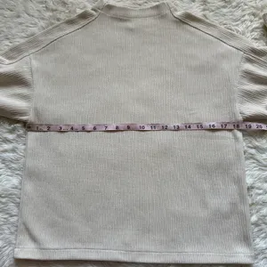 Madewell Top Striped Jacquard Funnelneck Long Sleeve Cream XS thumbnail 11