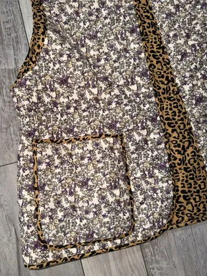NWT-POL Floral Courdory Quilted Cheetah Oversized Vest Size small / medium thumbnail 4