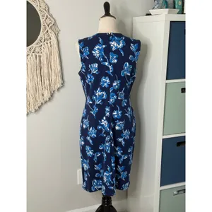 Lands' End Women's Blue Floral Sleeveless Tank Sheath Dress 14 thumbnail 2