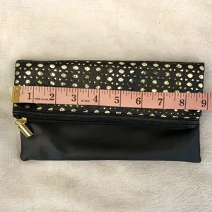 Y2K Gold Metallic Clutch Bag Black thumbnail 5