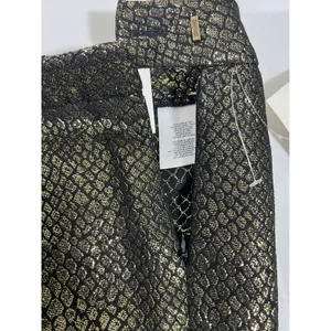 Anne Klein Gold Metallic Snake Skin Ankle Pants‎ Women 14 Straight Leg Trousers thumbnail 4