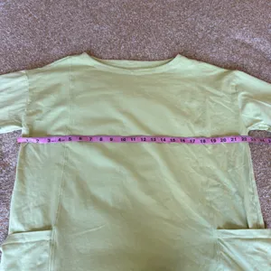 Eileen Fisher Green Cotton Spandex Boat Neck Pocket Top Medium Casual Relaxed thumbnail 7