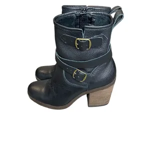 Lucky Brand Orenzo Ankle Moto Boots Black Leather Women's Size 6 thumbnail 4