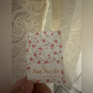 Free people lace long sleeves dress cream color size L cute dress bohemian ✨ y2k thumbnail 6