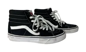 Vans Sk8-Hi High Top Sneakers Black White Mens 4.5 Womens 6.0 Skate Shoes‎ thumbnail 1