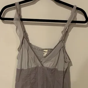 Cute n Flirty Ruffled Strap Tank Gray Size L thumbnail 3