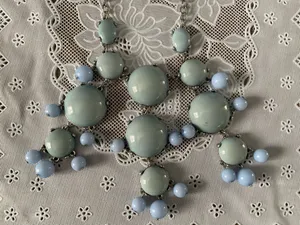 Blue Green Silver Toned Bubble Statement Necklace thumbnail 2