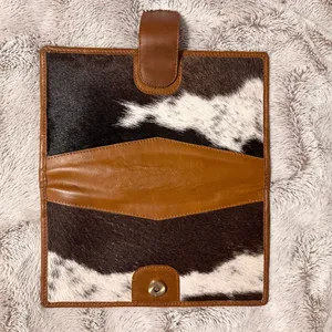 Handmade Women’s Extra large Leather & Cowhide Wallet Brown thumbnail 5