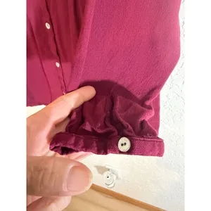 J. Jill Button Down Shirt Burgundy XL Women Pintuck Rayon Long Sleeve Tunic thumbnail 11