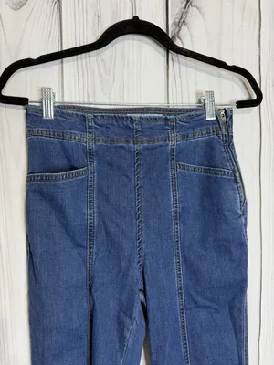 We The Free People Blue Jeans Sz 27x29 Flare Leg Bell Bottom Side Zip High Rise thumbnail 2