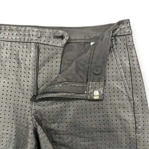 Banana Republic | NWT | 0 | Black Faux Leather Perforated Lined Chino Shorts thumbnail 3