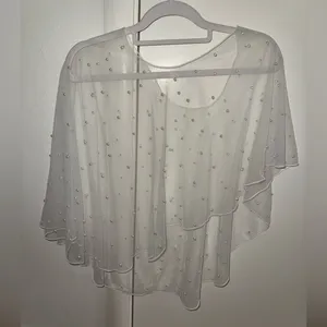 Etsy Ivory Bridal Pearl Cape Wedding Shawl thumbnail 8