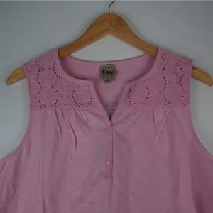 Como Vintage Sleeveless Tank‎ Top V Neck Shirt Womens M Pink New Tractor Supply thumbnail 3