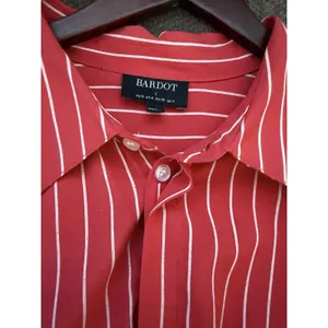 Bardot Malira Mini Shirt Dress US 4 Red White Striped Tie Front Preppy Vacation thumbnail 10