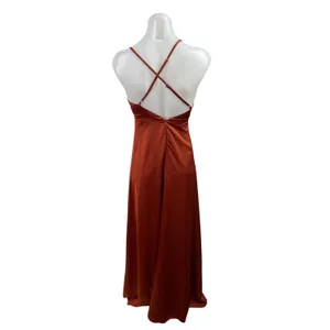 Showpo Women's Orange Sleeveless Cross Back Slit Maxi Flared A-Line Tank Dress 0 thumbnail 3