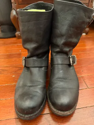 Frye Veronica Boots Black Short Leather thumbnail 3