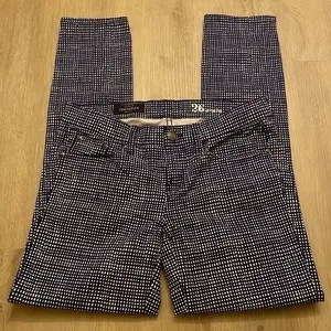 J.Crew Toothpick 29” Waist Navy White Print Skinny Ankle Jeans 26” Inseam thumbnail 1