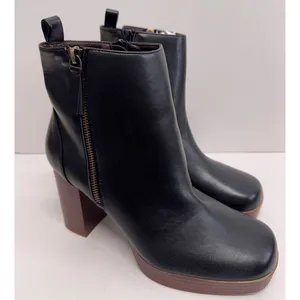 White Mountain Ankle Boots Size‎ 9.5 Black Square Toe Block Heel Side Zip NEW thumbnail 2