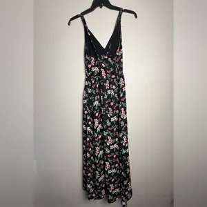 Gap Women‎ Size 6 Maxi Sleeveless Floral Summer Black Dress thumbnail 3