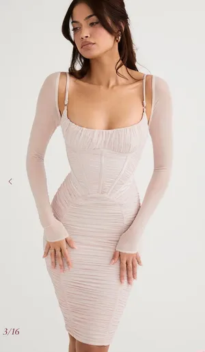 House of CB Freyja Crystal Gathered Corset Dress thumbnail 3