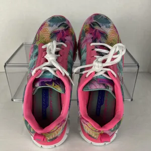 Skechers Flex Appeal Women’s Size 7 Memory Foam Pink Floral Bloom Sneakers thumbnail 2