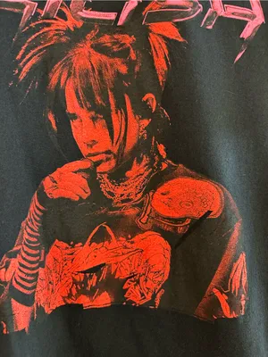 Billie Eilish 2025 Official Graphic Band T-Shirt Black Red Size Medium Grunge thumbnail 4