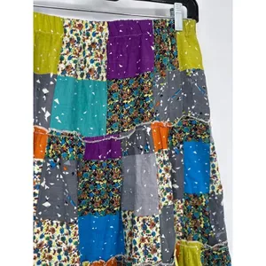 Sweet Miss Maxi Skirt Small‎ Multicolor Patchwork Boho Hippie 100% Cotton Granny thumbnail 3