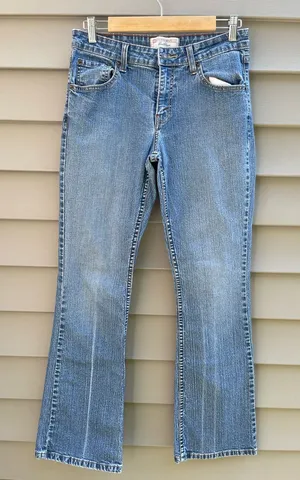 Y2K Levi's Strauss stretch low rise bootcut Women's Light Blue Flare Jeans thumbnail 1