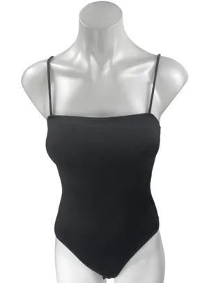 Zara Women's Black Rib Knit Sleeveless Cami Camisole Bodysuit Tank Top Size M thumbnail 1