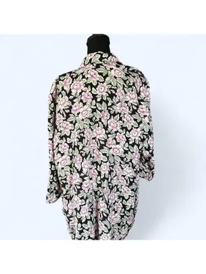 Vintage Y2K cottagecore coastal floral open front cardigan jacket petite 💗 thumbnail 4