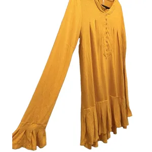 Free People NWT $78 Fall or Summer Struttin Mini Dress Bell Waffle Ruffle Hem L thumbnail 3