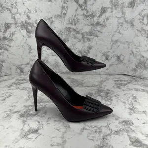 Kenzo Womens LOVE Pumps Heels Size 38 US 7.5 Burgundy Wine Black Statement Shoes thumbnail 4