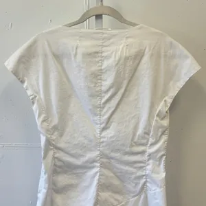 Le Sarte Pettegole White Cotton Blend V-Neck Wrap Blouse‎ Made in Italy Size 46 thumbnail 5